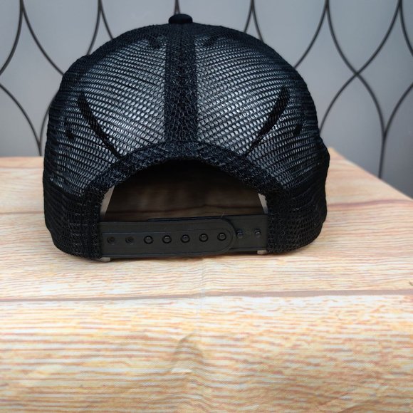 Lumos mens trucker hat adjustable snapback mesh baseball black retro cap sz OS - Picture 2 of 9